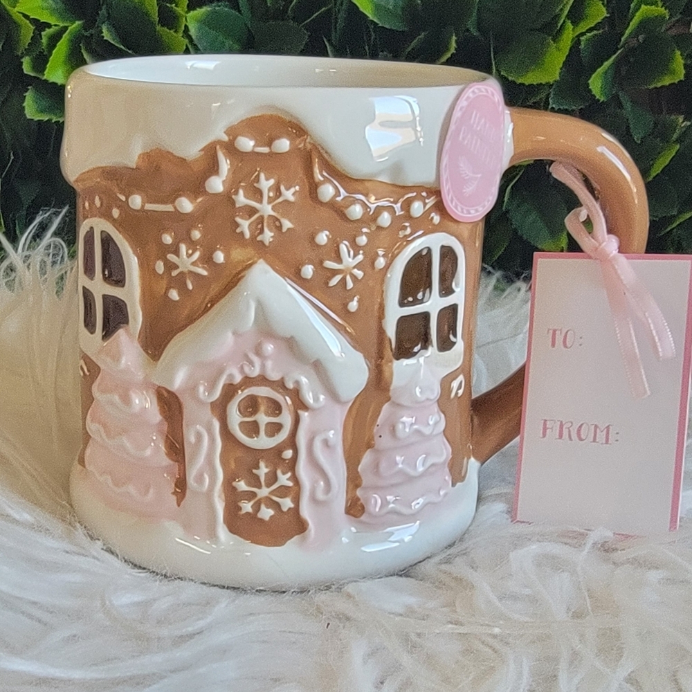 NWT Tik Tok Viral Peppermint & Pine Gingerbread House Cookie Jar Mug Set (2) - Picture 8 of 15
